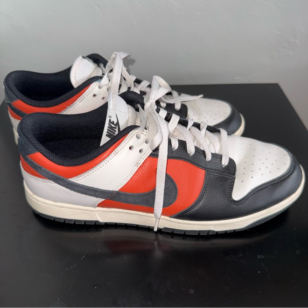 Nike Men’s Dunk Low Black and Orange Size 11